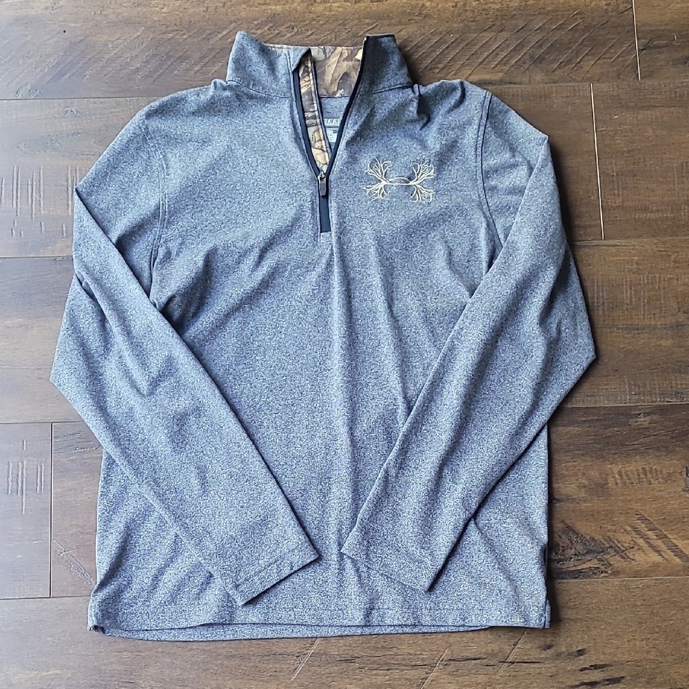 Under Armour Blue and Tan Quarter-Zip Pullover